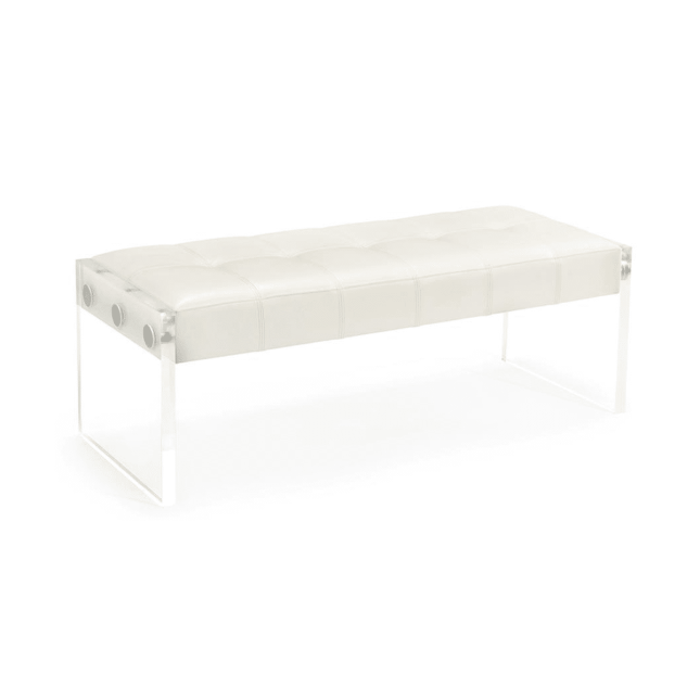 benches and ottomans clarice white bench
