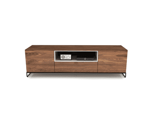living room linea tv stand with wood doors