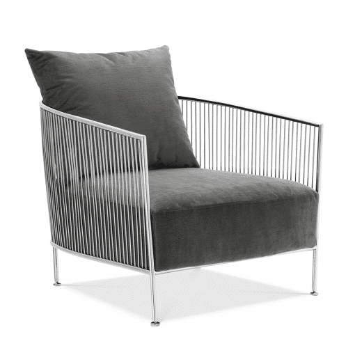 Bloor Accent Chair in Polished Stainless Steel