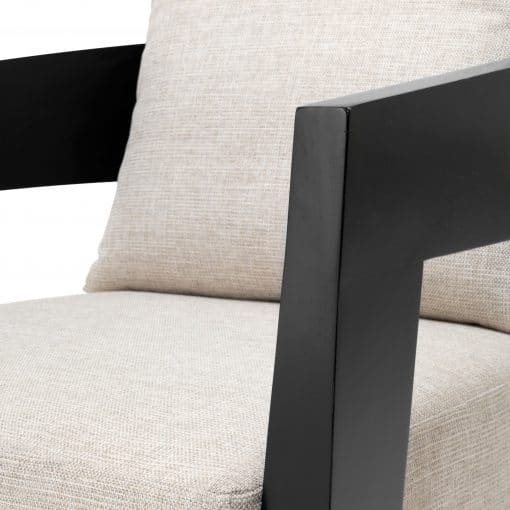 Bonaventure Accent Chair with Black Wood Details