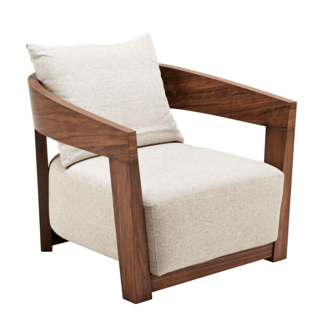 Bonaventure Accent Chair with Walnut Frame