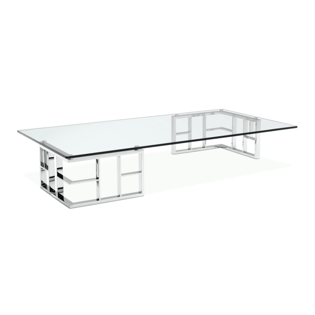 Harlan Coffee Table with Polished Stainless Steel
