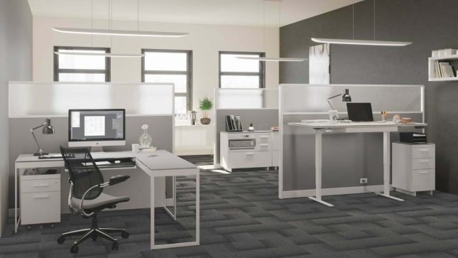 centro office BDI modern white desk system 2