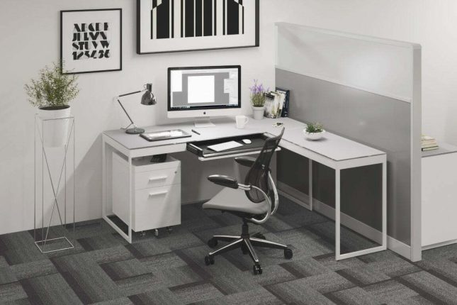 centro office BDI modern white desk system 3