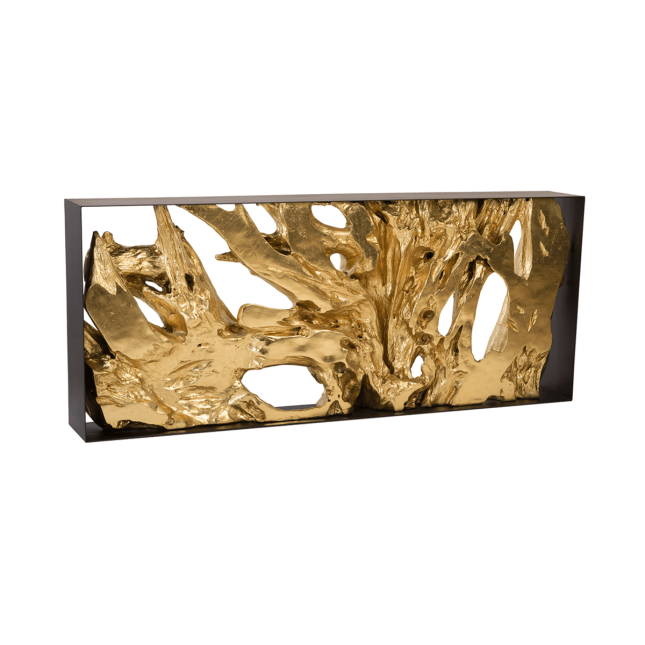living room cast root gold leaf console table