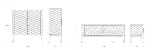 tiffany sideboard dimensions in cm