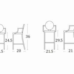aleta arm stool dimensions