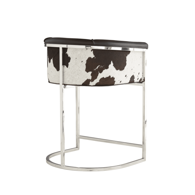 calvin counter stool black and white hide 002