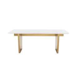 AIDEN DINING TABLE  WHITE GOLD FRONT