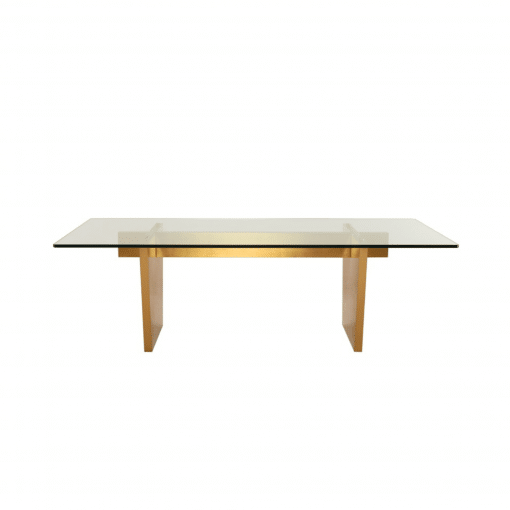 AIDEN DINING TABLE  GLASS GOLD FRONT