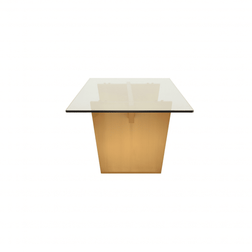 AIDEN DINING TABLE  GLASS GOLD SIDE