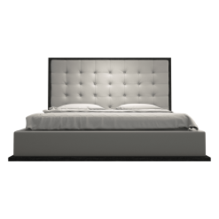 Ludlow Bed in Pearl Grey and Grey Oak Front