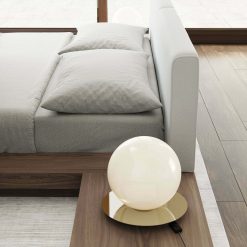 Worth bed in White Eco Leather and Walnut Details