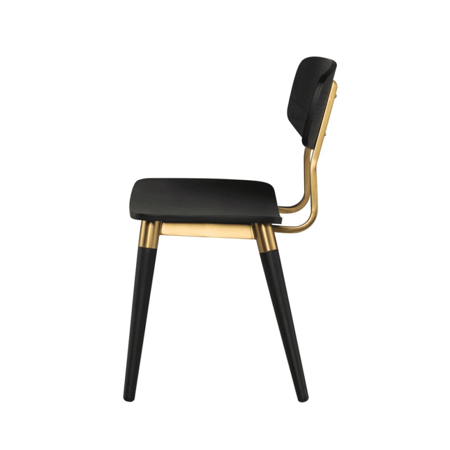 dining room scholar chair black oak and gold 002