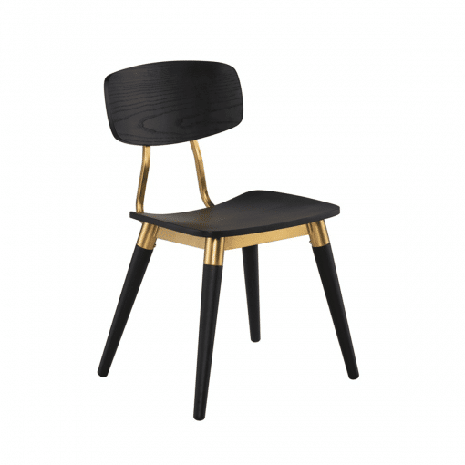 dining room scholar chair black oak and gold