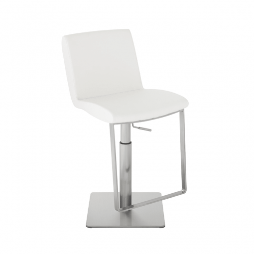 lewis hydraulic stool white naugahyde