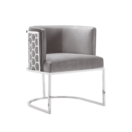 living room cartier chair grey velvet