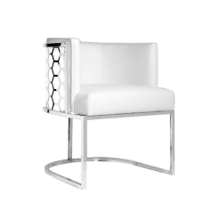 living room cartier chair white leatherette