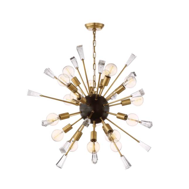lighting starburst 35 inch chandelier brass