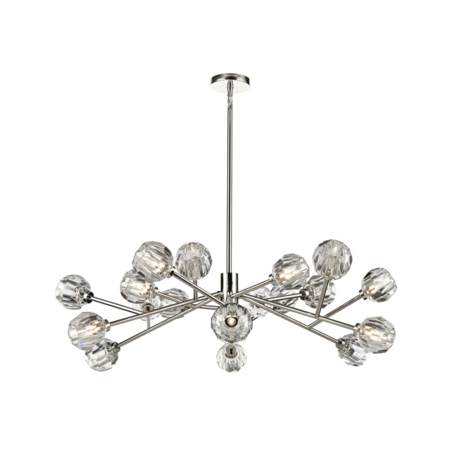 lighting elaine 48 inch chandelier nickel