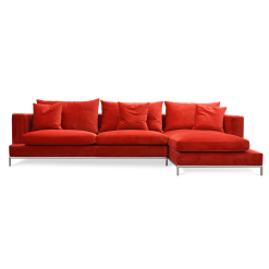 living room simena sectional red velvet