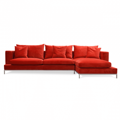 living room simena sectional red velvet