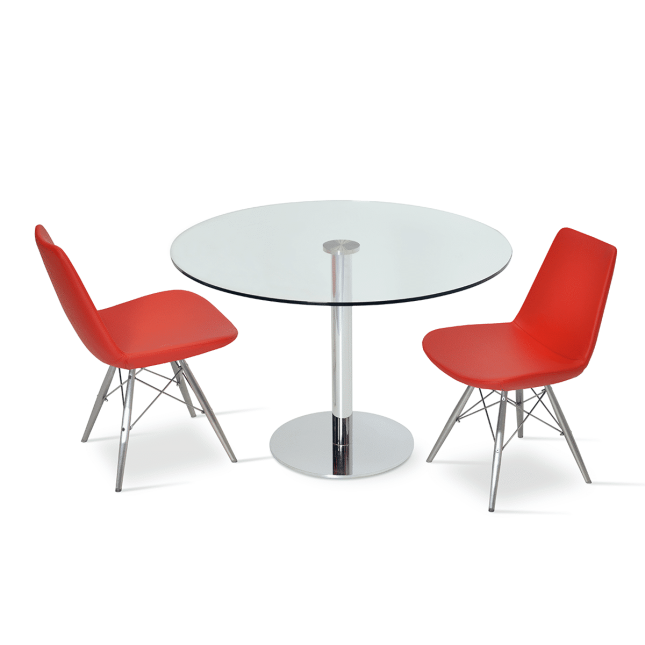 tango dining table  LS stainless clearglass