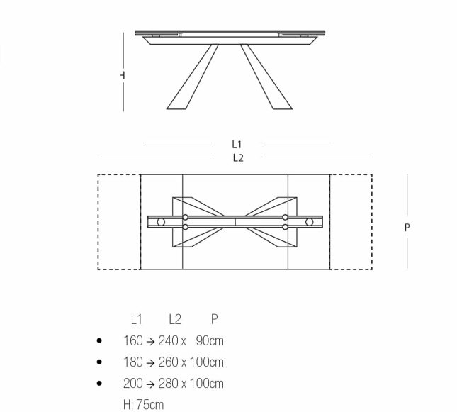 thorin dining table dimensions