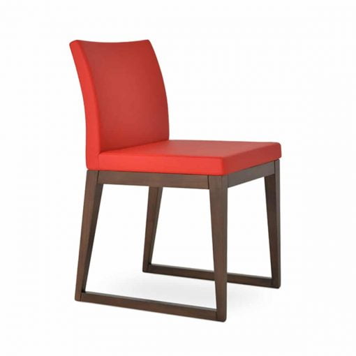 ARIA SLED WOOD DINING BEECH WOOD WALNUT FINISH RED PPM