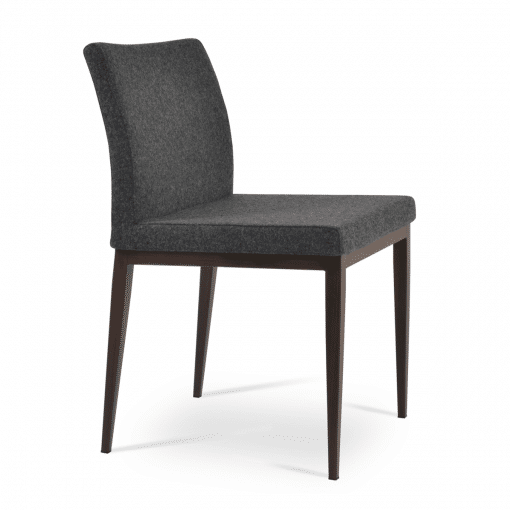 Aria MW Dining Chair Dark Grey Camira Wool Front
