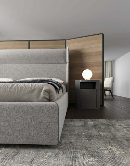Bond Bed in Gris Fabric Details
