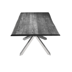 COUTURE DINING TABLE oxidized grey oak top front