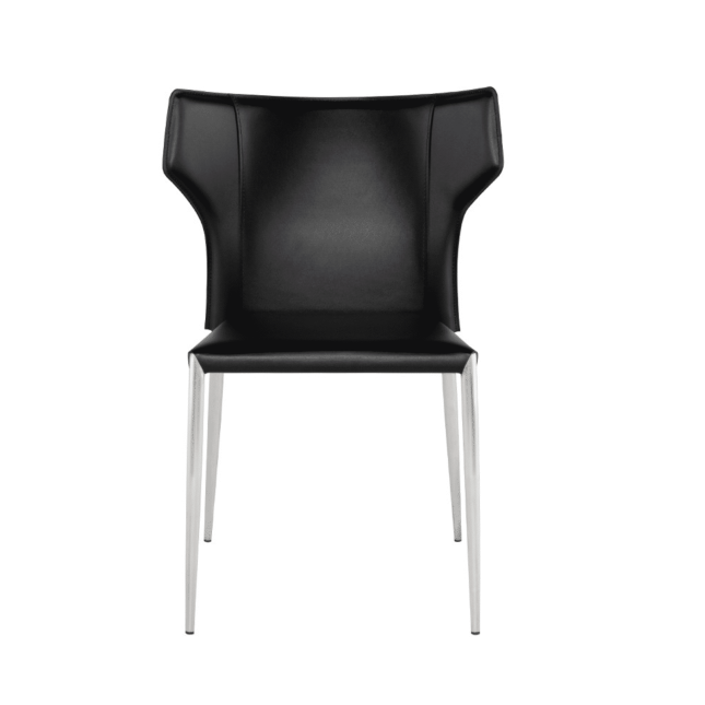 THENA DINING CHAIR STEEL BLACK FRONT