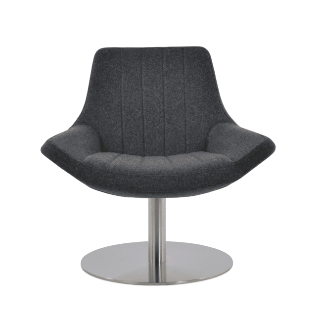 living room bellagio round lounge chair dark grey camira wool