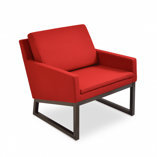 living room nova armchair wood red camira wool