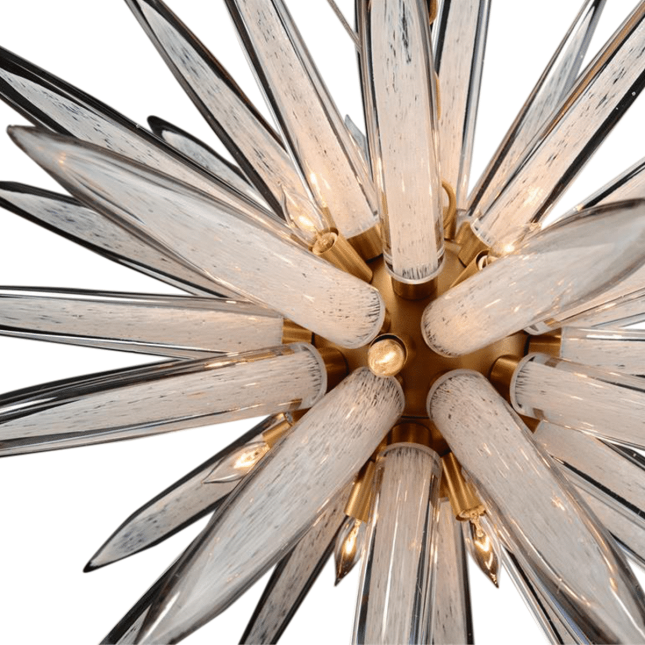 Handblown Glass Sphere Sixteen Light Pendant texture