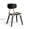 dining chair esedra bronze frame solid ash black