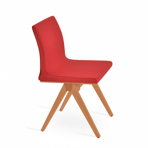 dining chair polo fino natural ash red camira era fabric