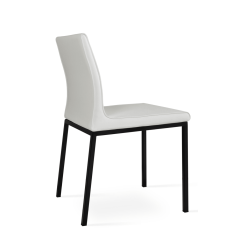 dining chair polo metal black powder white ppm