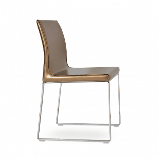dining chair polo sled metal gold ppm chrome
