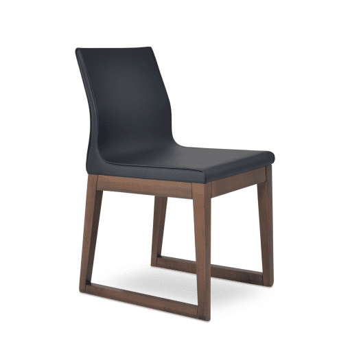 dining chair polo sled wood black ppm