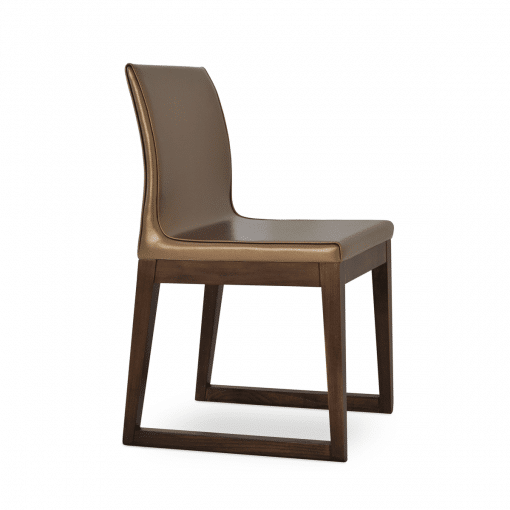 dining chair polo sled wood gold ppm