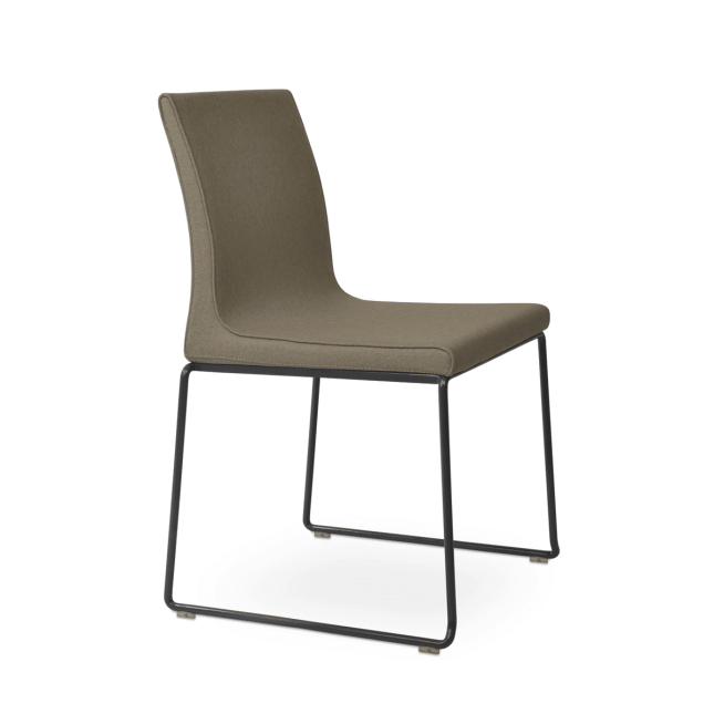dining chair polo stackable beige camira fabric black powder