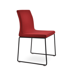 dining chair polo stackable red camira fabric black powder