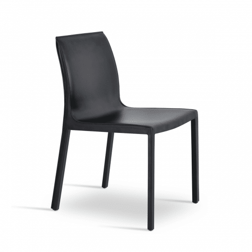 dining chair polo black bonded leather full uph