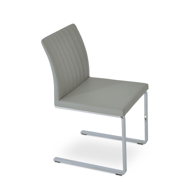dining chair zeyno flat light grey leatherette