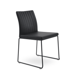 dining chair zeyno stackable black leatherette black powder