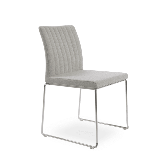 dining chair zeyno stackable silver camira wool chrome