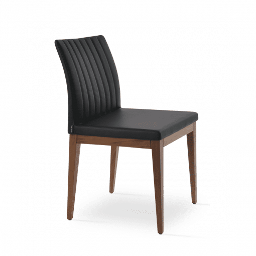 dining chair zeyno american walnut black leatherette