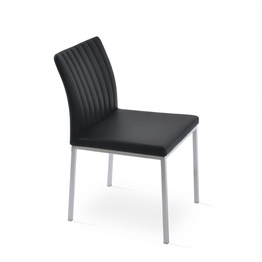 dining chair zeyno metal black leatherette chrome